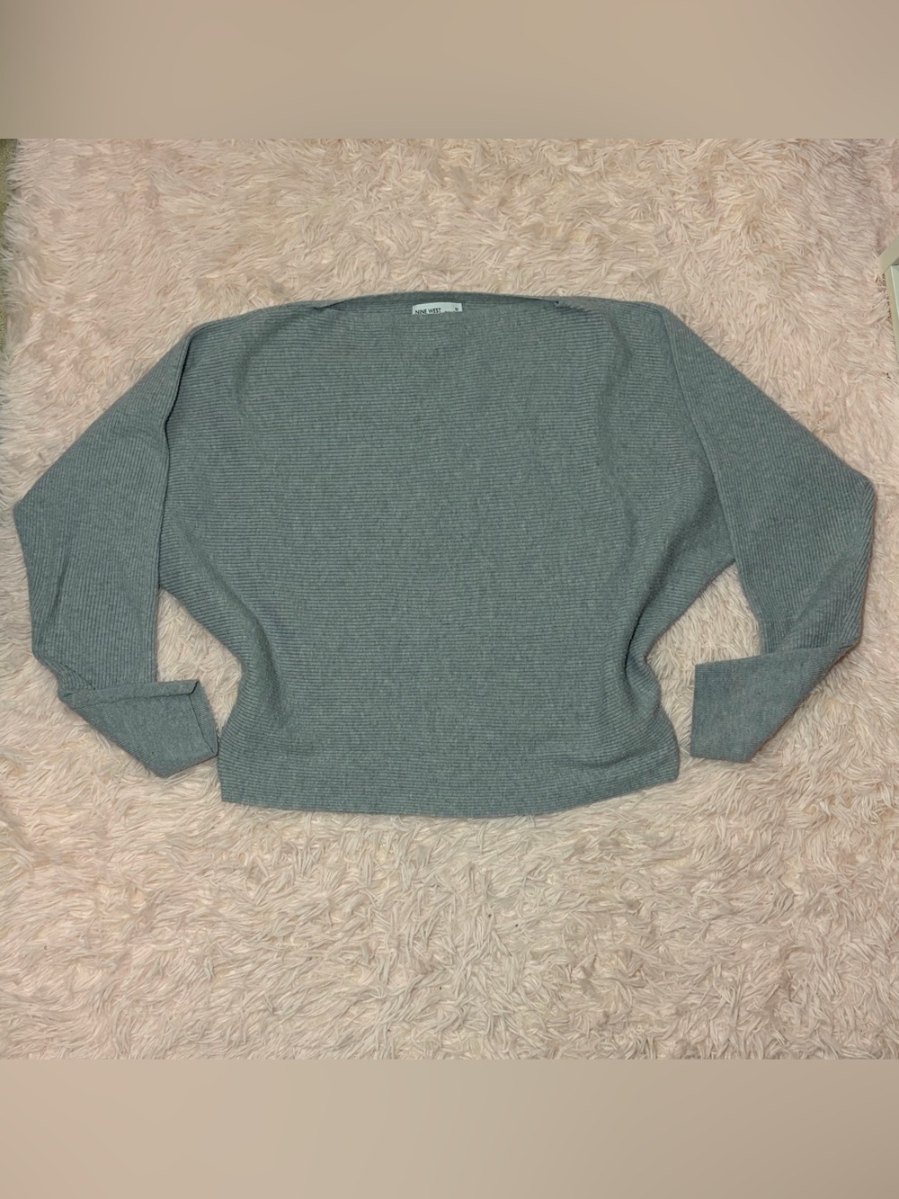Nine West Ribbed Sweater - Gray Heather